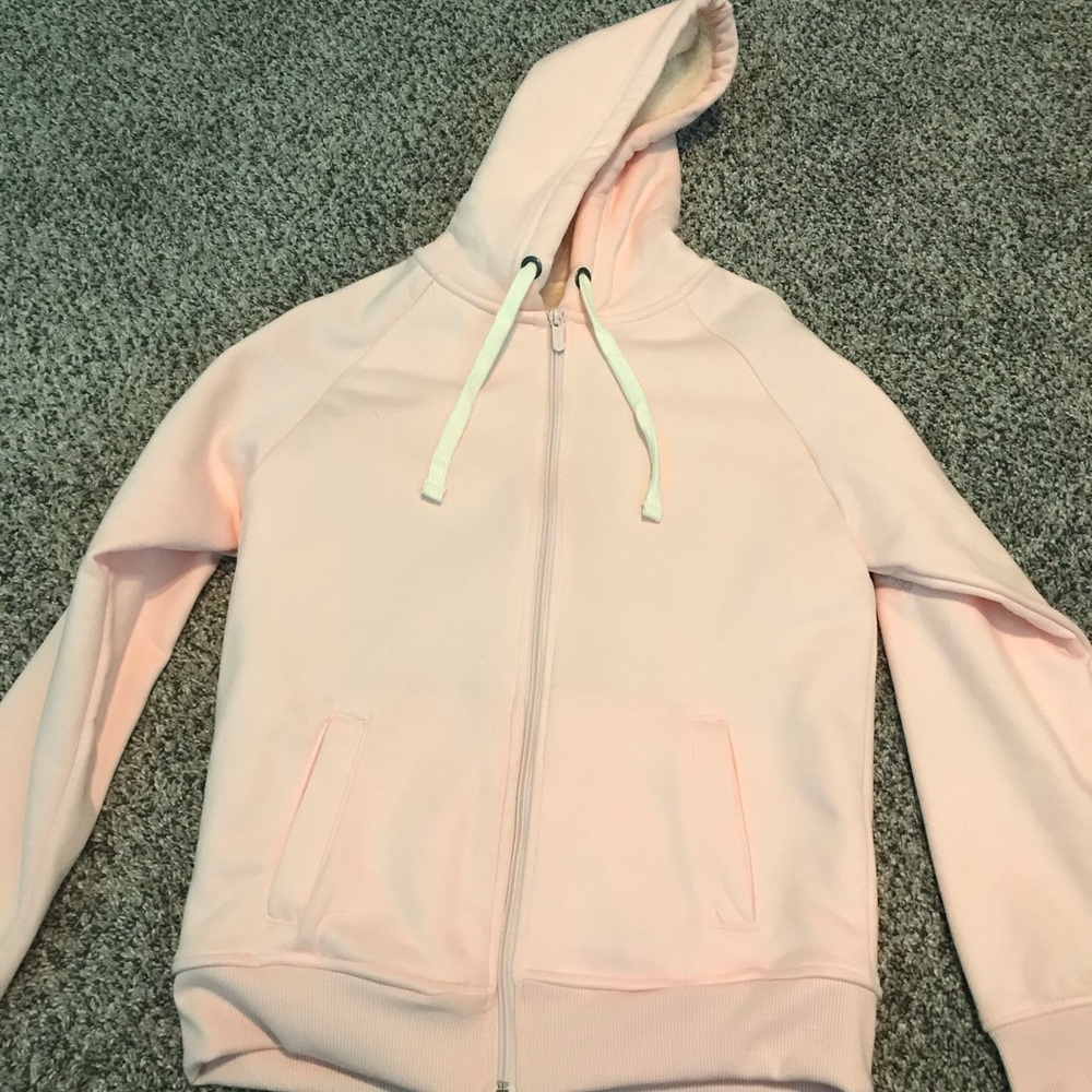 Pink flower embroidered fuzzy coat